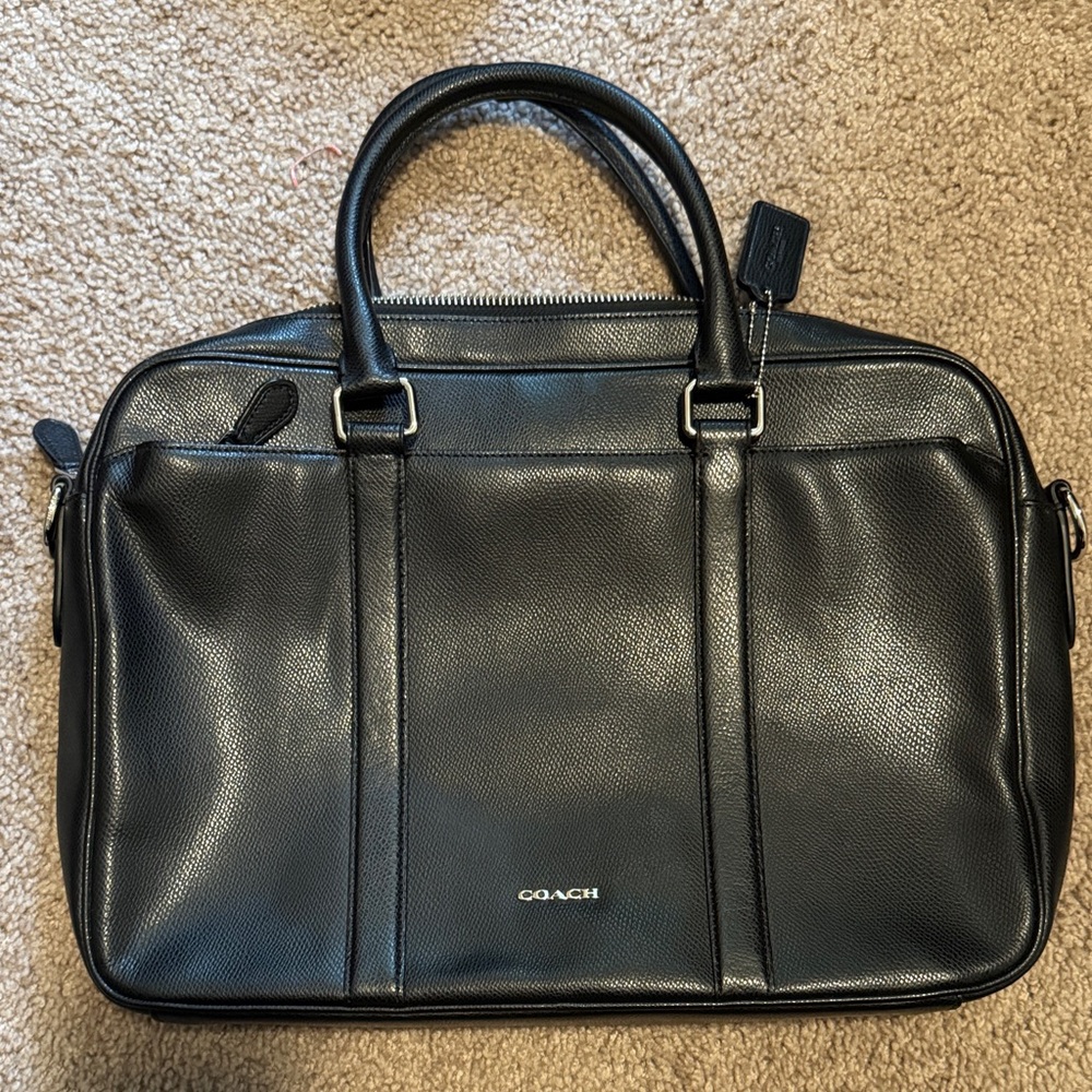 Coach Black Leather Briefcase for Men